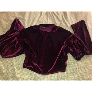 Velvet Long Sleeved Crop Top